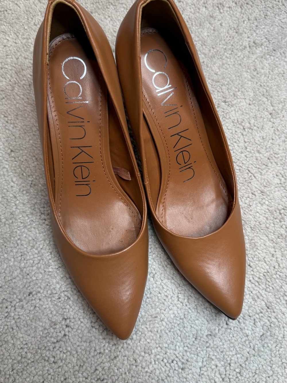 Calvin Klein Women's Pointed Toe Pumps in Cognac Brown